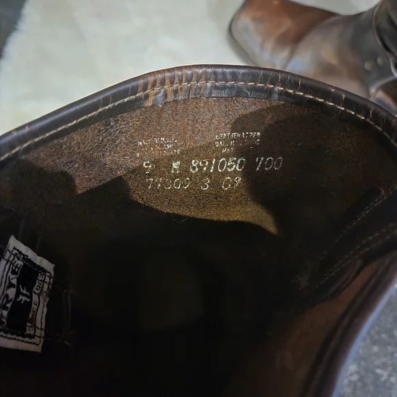 Frye Brown Leather Harness Boots 12R Size 9 Motercycle Boho Western Cowgirl - Picture 13 of 16